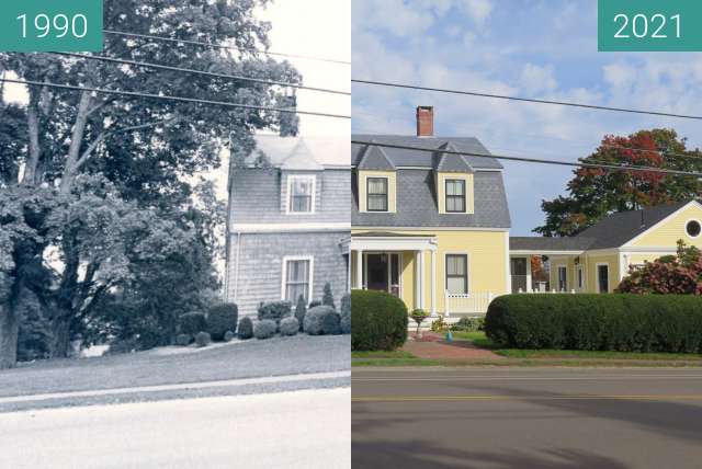 Image avant-après de 2 Northport Avenue, Belfast Maine entre 1990 et 2021