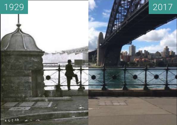 Image avant-après de Dawes Point entre 1929 et 2017