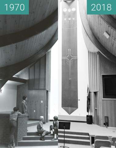 Image avant-après de Franklin Robbie Chapel Inside entre 1970 et 16/08/2018