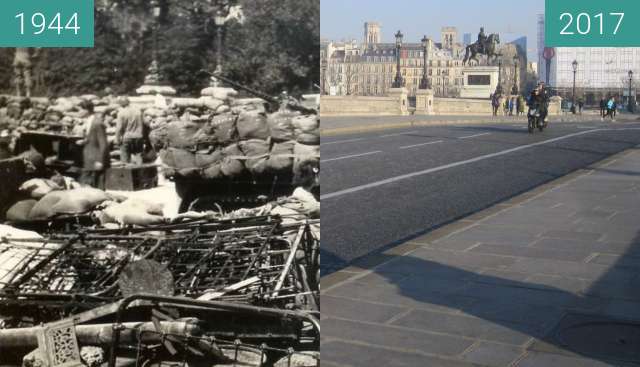 Image avant-après de Pont Neuf (Liberation of Paris) entre 08.1944 et 26/01/2017