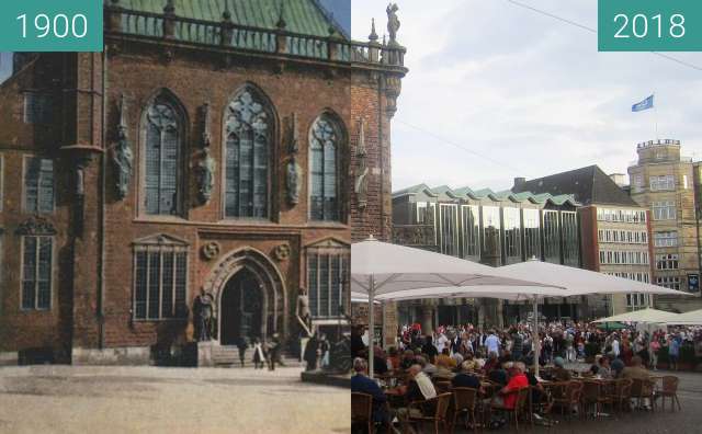 Image avant-après de Bremer Rathaus entre 1900 et 18/08/2018