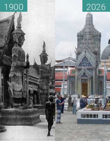 Image avant-après de Wat Phra Kaeo entre 1900 et 05.2026