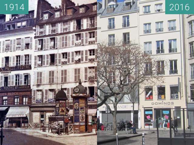 Before-and-after picture of Place du Caire between 1914 and 2016-Apr-03