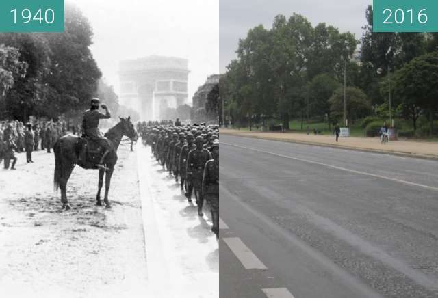 Image avant-après de Avenue Foch (Occupation of Paris) entre 14/06/1940 et 25/09/2016
