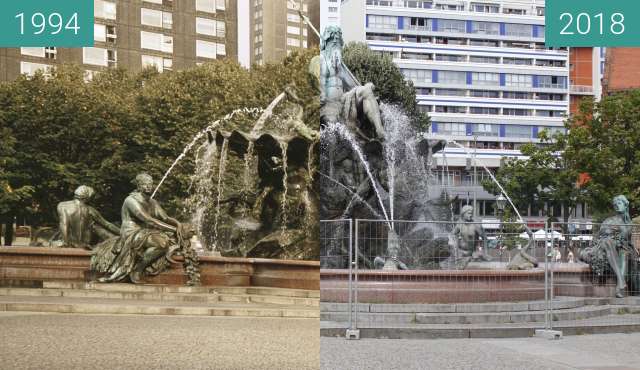 Vorher-Nachher-Bild von Berlin-Neptunbrunnen zwischen 1994 und 05.08.2018