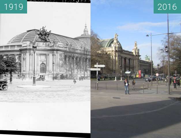 Image avant-après de Grand Palais entre 1919 et 04/01/2016