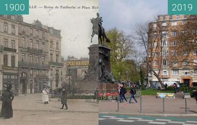 Image avant-après de Statue du Général Faidherbe entre 1900 et 06/04/2019