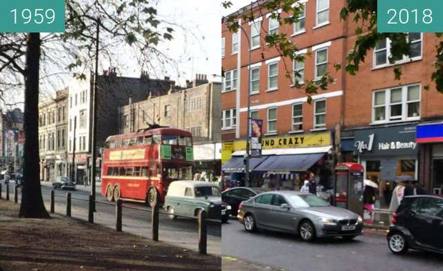Vorher-Nachher-Bild von shepherds bush zwischen 1959 und 26.08.2018