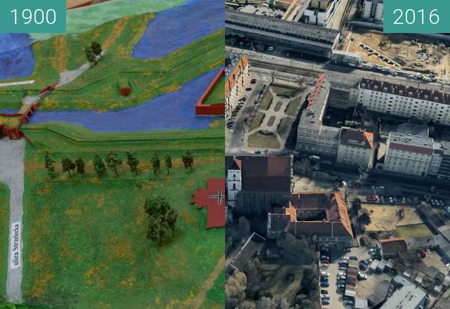 Image avant-après de Bastion Brünneck entre 28/04/1900 et 28/04/2016