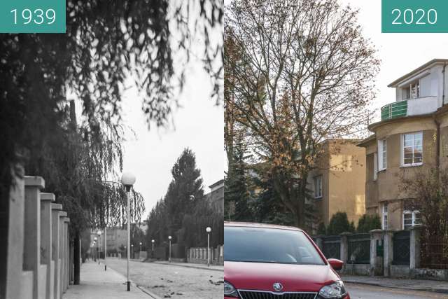 Vorher-Nachher-Bild von Ulica Ostroroga zwischen 1939 und 21.11.2020