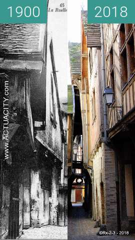 Vorher-Nachher-Bild von TROYES - La ruelle des chats zwischen 1900 und 25.02.2018
