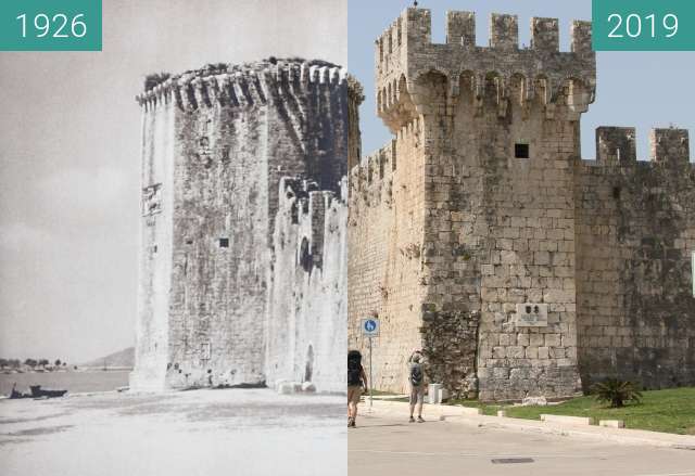 Image avant-après de Fort Kamerlengo, Trogir 1926 vs. 2019 entre 1926 et 24/04/2019
