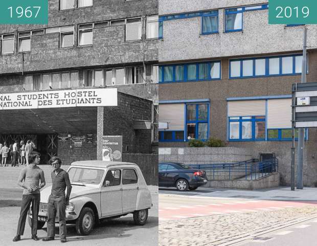 Before-and-after picture of Ulica Zwierzyniecka, DS Jowita, 1967-2019 between 1967 and 2019