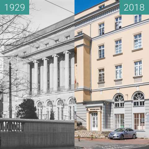 Before-and-after picture of Ulica Głogowska between 1929 and 2018