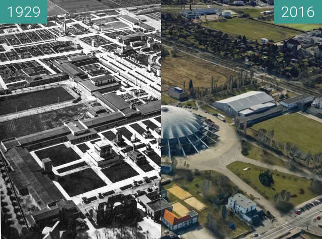 Vorher-Nachher-Bild von Powszechna Wystawa Krajowa PeWuKa 1929 zwischen 1929 und 2016
