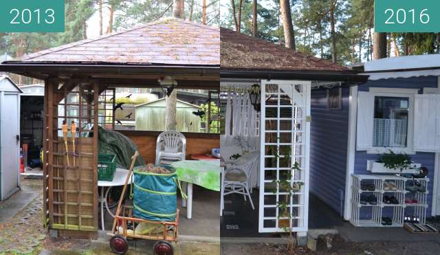 Before-and-after picture of Hütte between 2013-Apr-27 and 2016-Aug-16