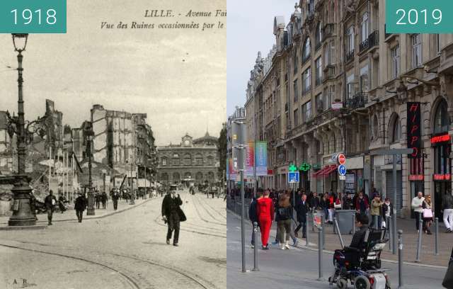Image avant-après de Rue Faidherbe entre 1918 et 06/04/2019