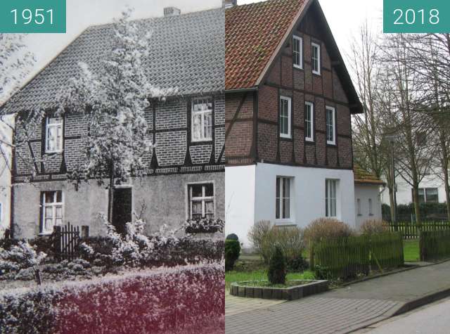 Vorher-Nachher-Bild von Elternhaus meiner Mutter zwischen 30.06.1951 und 06.01.2018