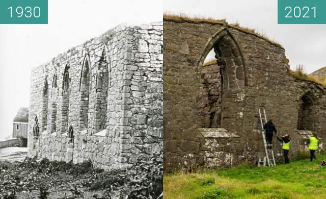 Before-and-after picture of Faroes3 between 1930 and 2021