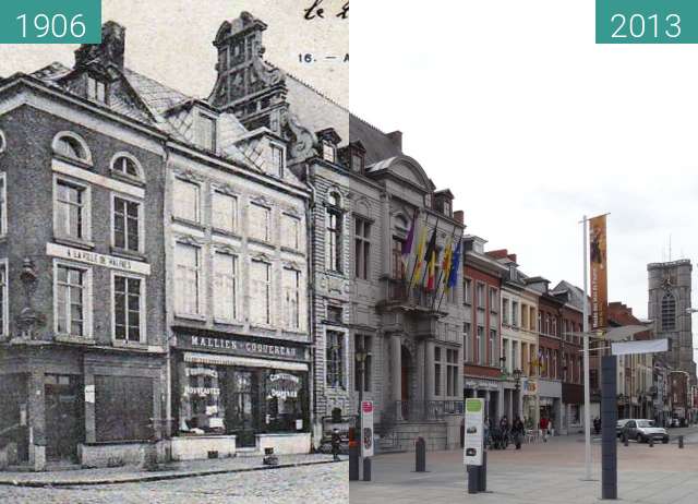 Vorher-Nachher-Bild von Grand Place de Ath zwischen 1906 und 27.04.2013