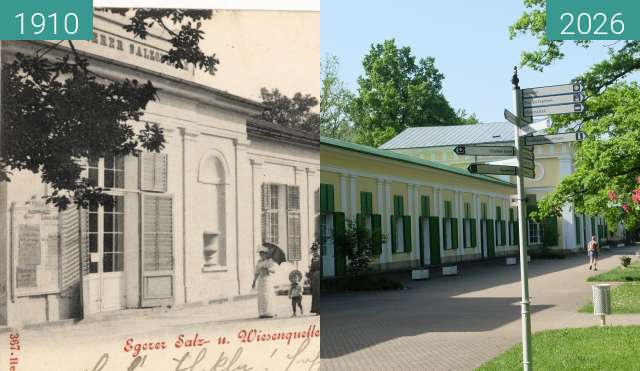 Vorher-Nachher-Bild von Franzensbad - Salz- und Wiesenquelle zwischen 1910 und 24.05.2026