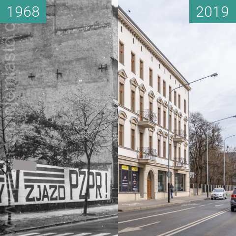 Before-and-after picture of Ulica Bukowska nr 21 between 1968 and 2019-Mar-07
