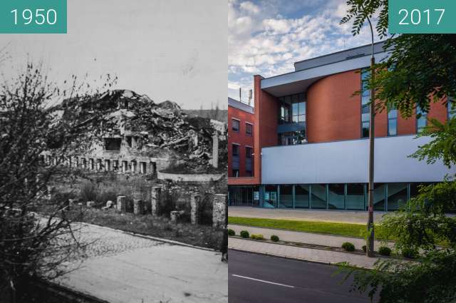 Before-and-after picture of Ulica Kutrzeby between 1950-Aug-20 and 2017-Jul-18