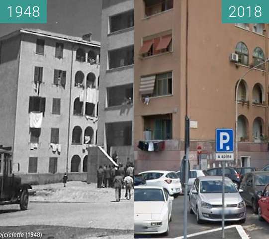 Before-and-after picture of Rome: Ladri di Biciclette 70 years on #2 between 1948 and 2018