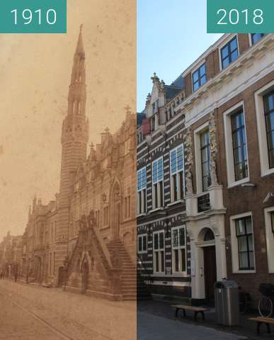 Vorher-Nachher-Bild von Town hall Alkmaar zwischen 1910 und 27.02.2018