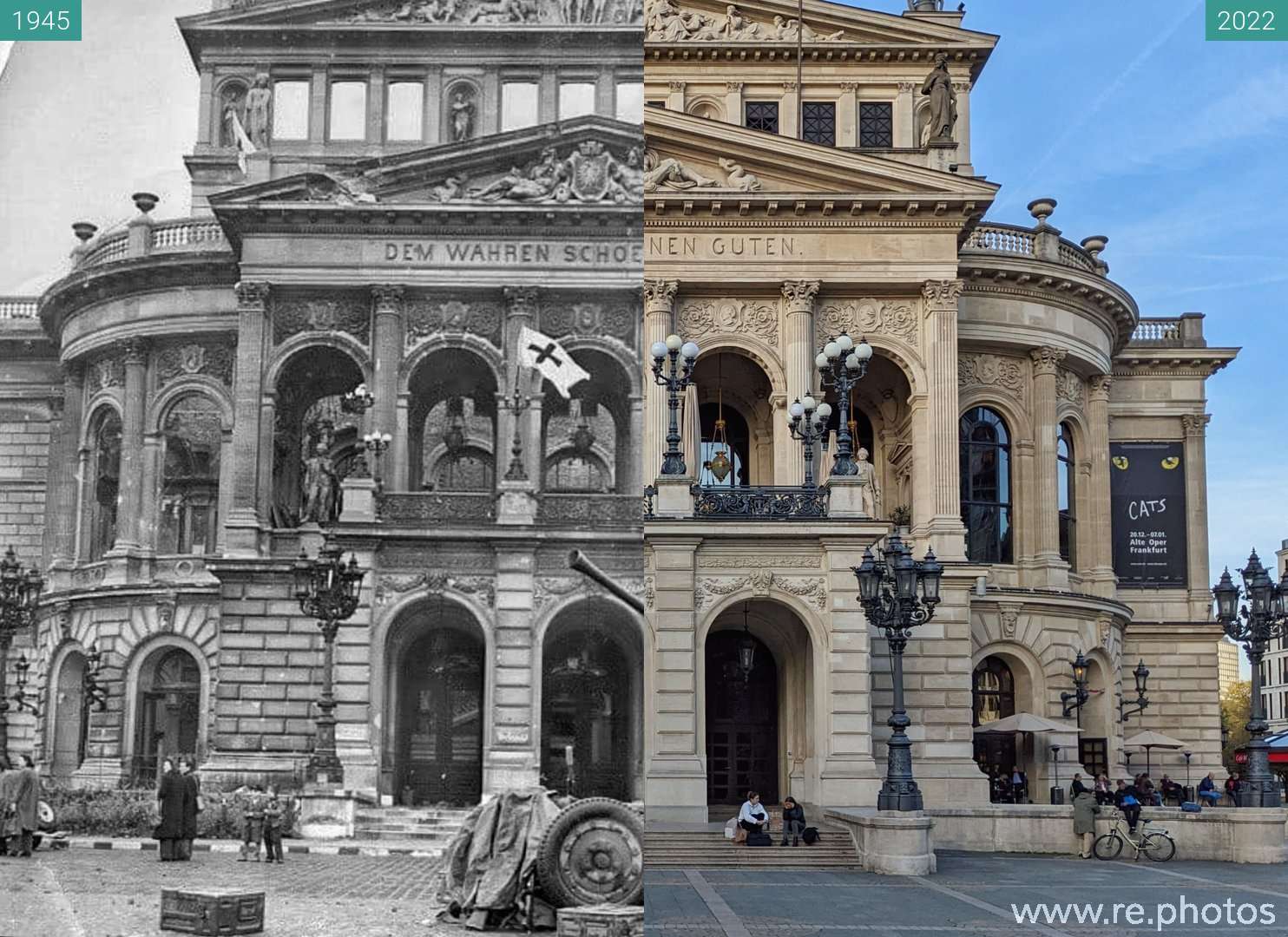 Before and After: Frankfurt Oper (03/1945 & 10/2022)